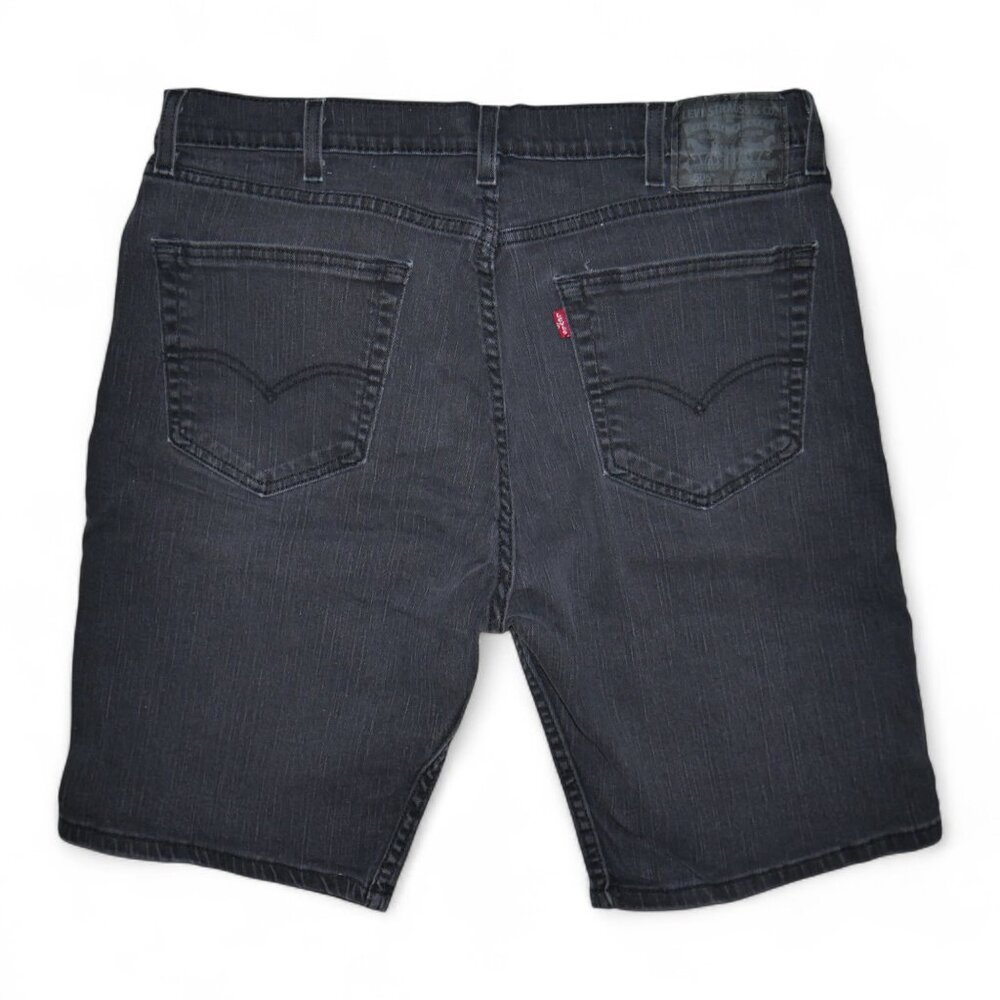 Levi's 505 Men’s Size 38 Jean Shorts Stretch Denim Jorts Solid Faded Black GUC